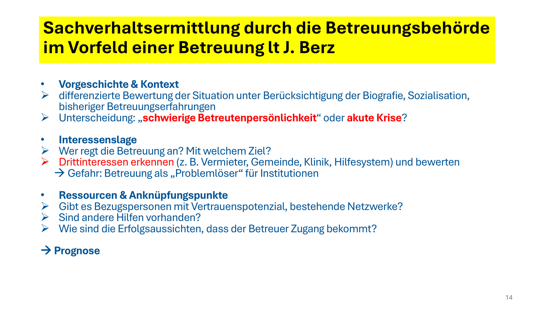 Umgang mit Komplexfällen S.14